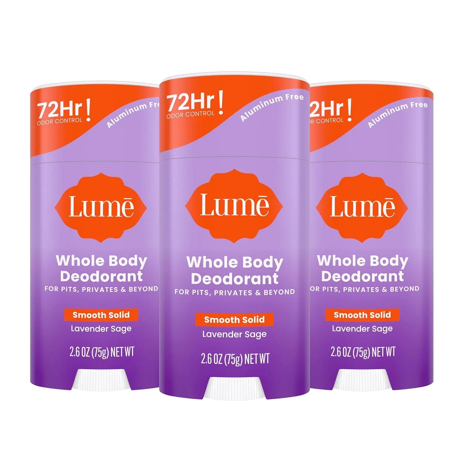 Whole Body Deodorant - Smooth Solid Stick - 72 Hour Odor Control - Aluminum Free, Baking Soda Free and Skin Safe - 2.6 Ounce (Pack of 2) (Soft Powder)