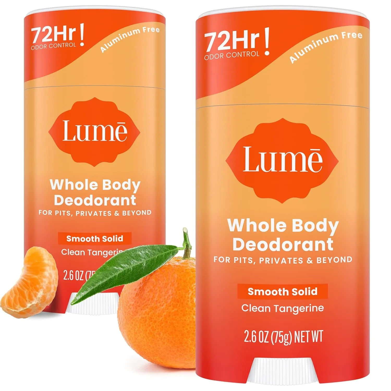 Whole Body Deodorant - Smooth Solid Stick - 72 Hour Odor Control - Aluminum Free, Baking Soda Free and Skin Safe - 2.6 Ounce (Pack of 2) (Soft Powder)