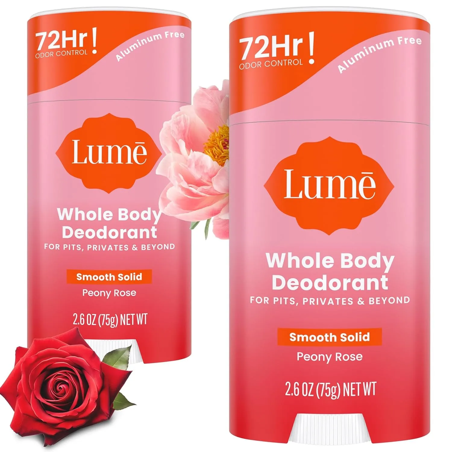 Whole Body Deodorant - Smooth Solid Stick - 72 Hour Odor Control - Aluminum Free, Baking Soda Free and Skin Safe - 2.6 Ounce (Pack of 2) (Soft Powder)