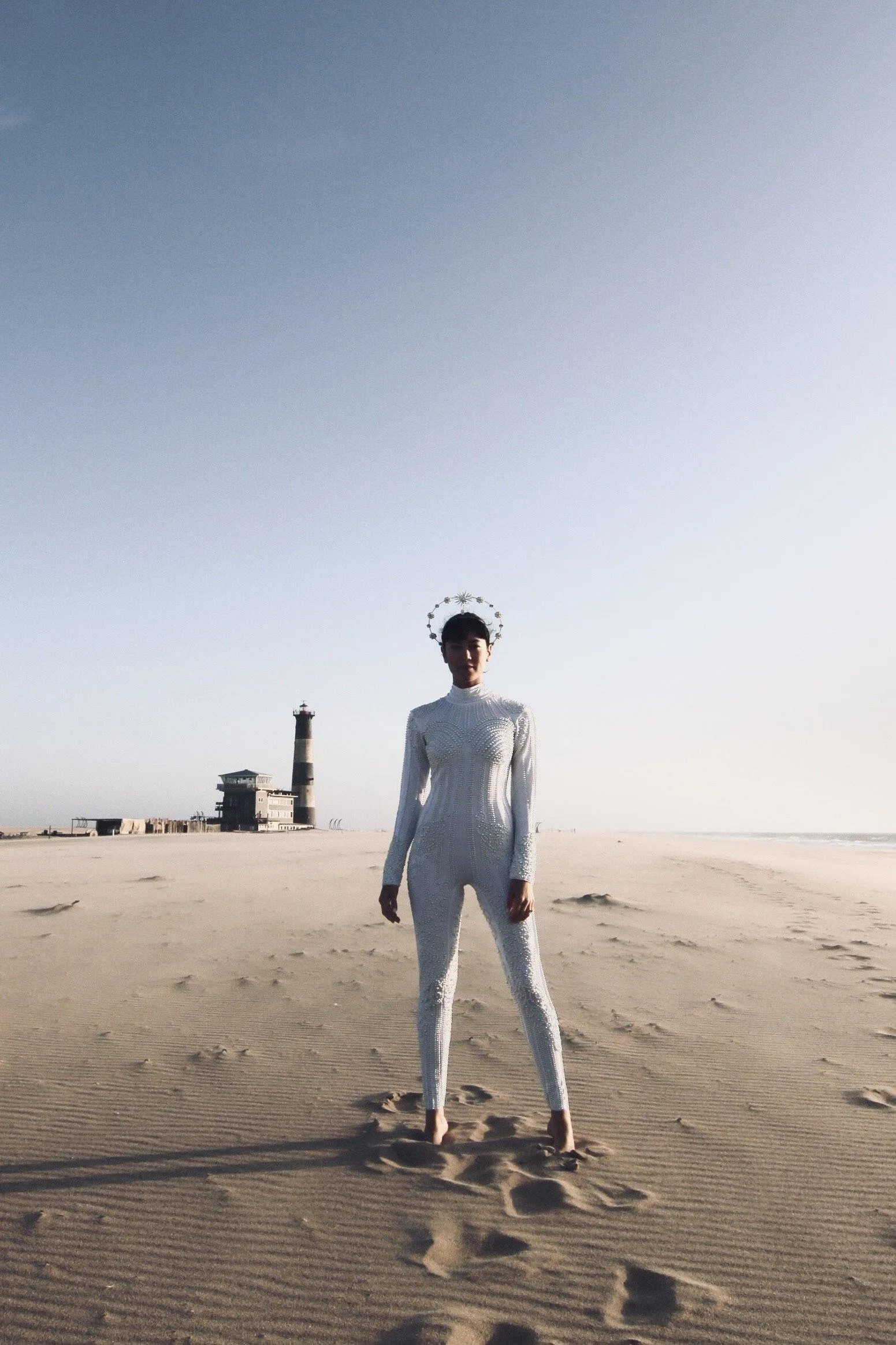 Winter Solstice Pearled Spandex Catsuit
