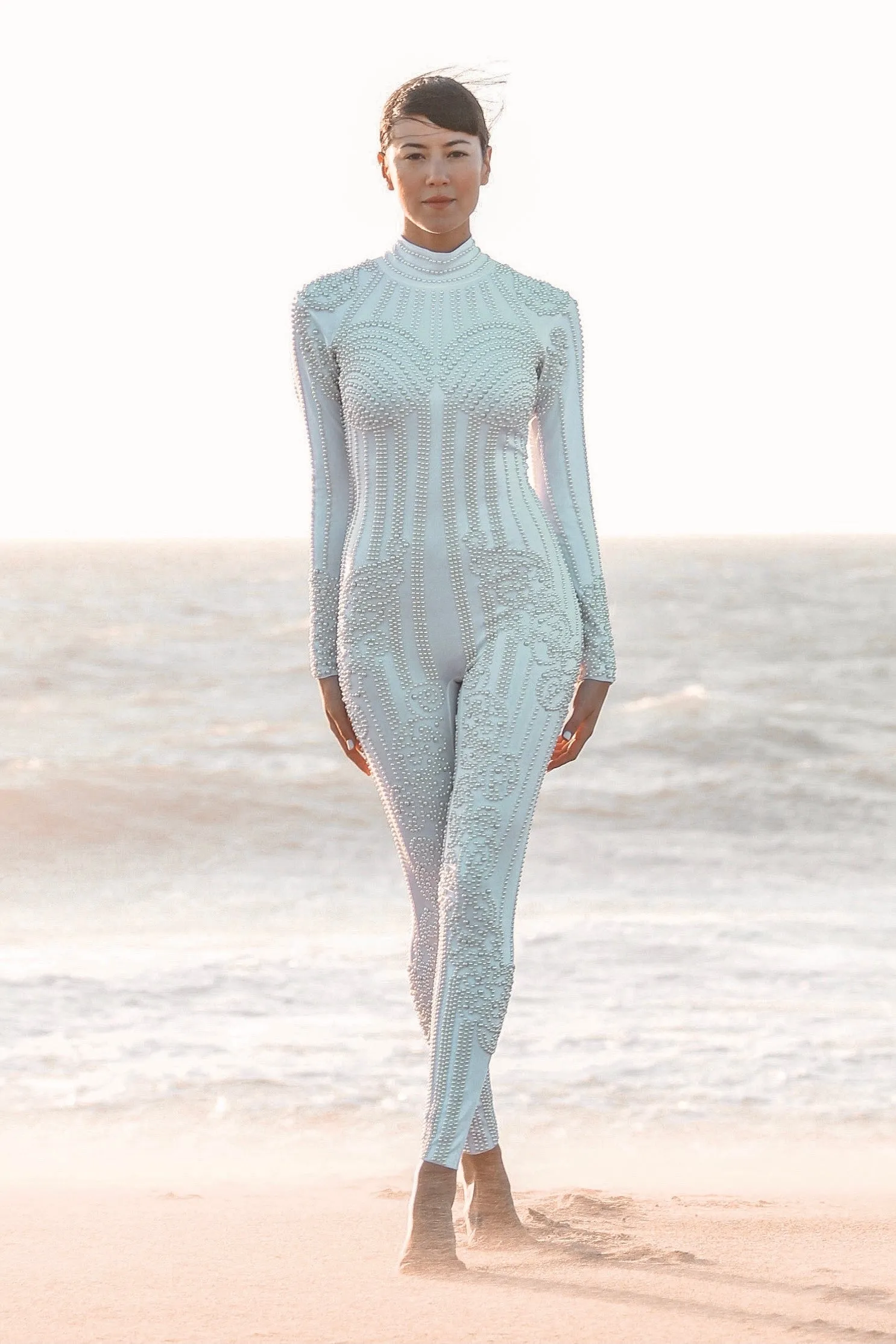 Winter Solstice Pearled Spandex Catsuit