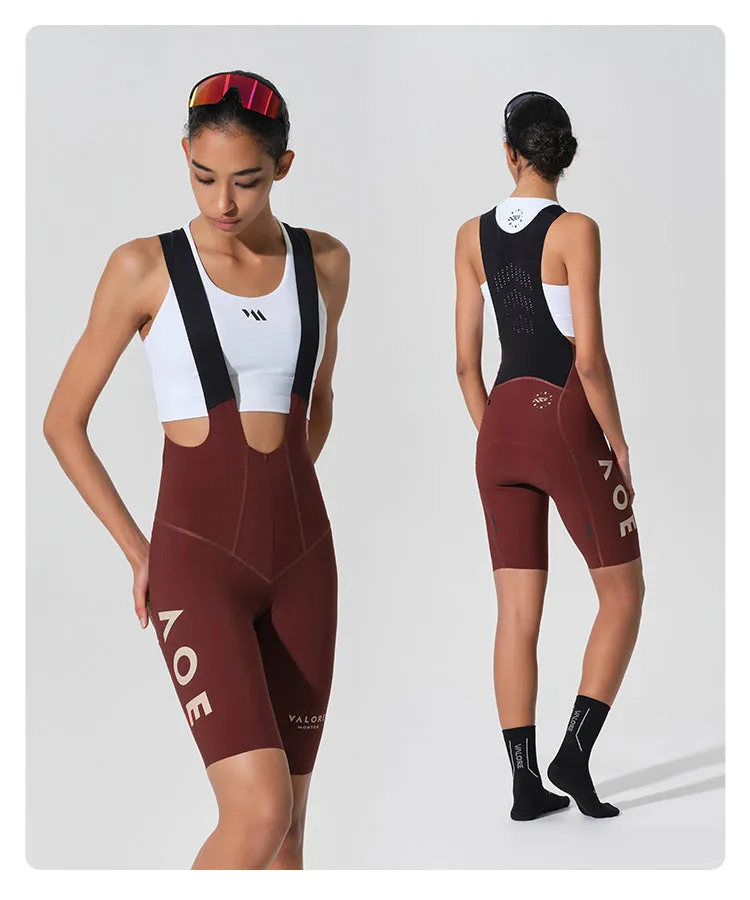 WOMENS BIB SHORTS NUOVA LUNA BRICK RED
