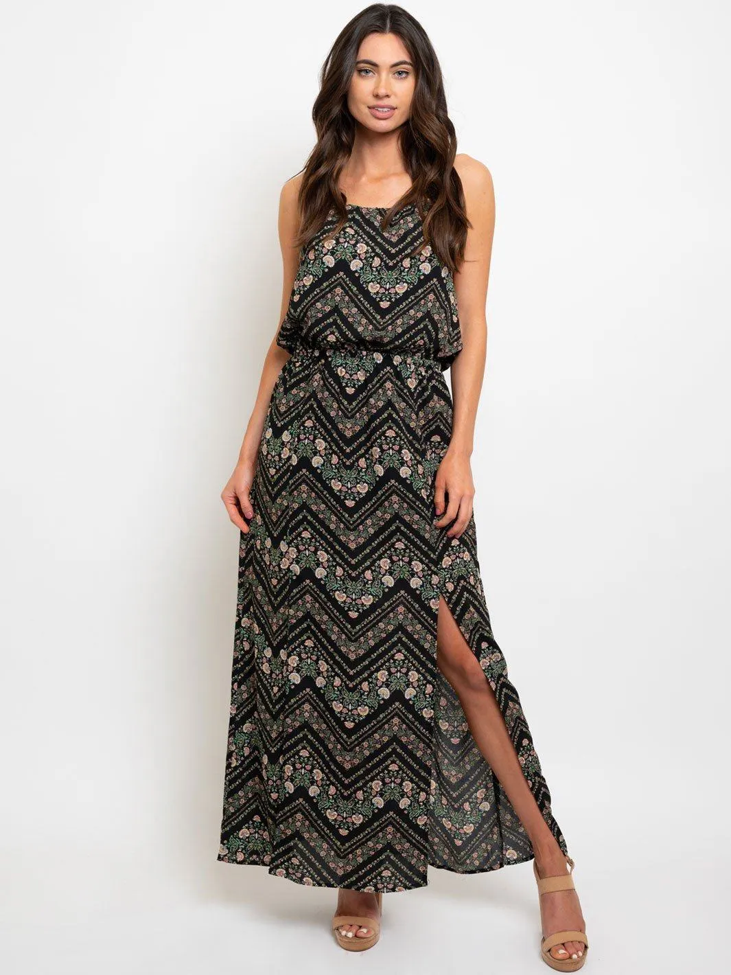 WOMEN'S TRIBAL PRINT MAXI DRESS