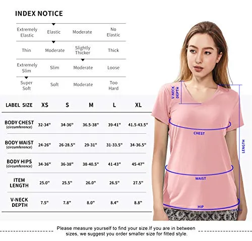 Zengjo Womens Solid Basic Tee V Neck Active Plain T Shirts Short Sleeve(M(Bust 37-38.5"),Sky Blue)